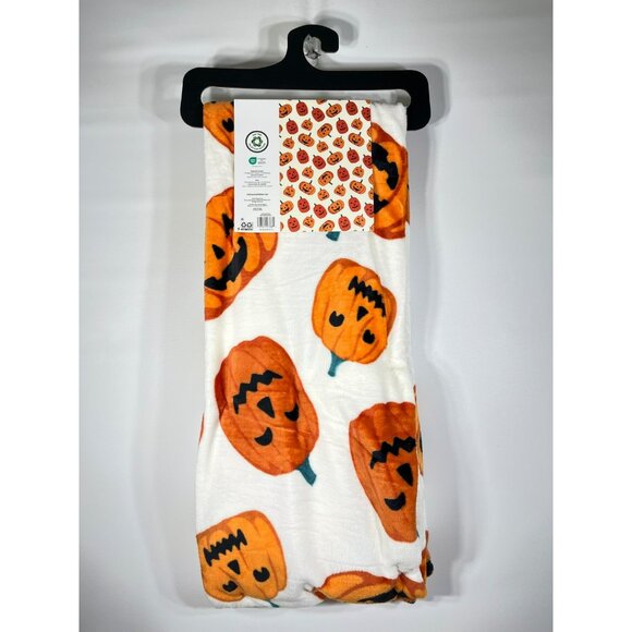 Way To Celebrate Halloween PUMPKIN Plush Throw Blanket 50" x 70" - Picture 6 of 7